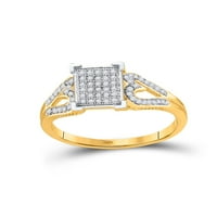 Jewels 10kt Žuto zlato Žene Okrugli dijamantski kvadratni klaster Ring CTTW