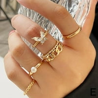 Senza Fretta boemski geometrijski prstenovi postavljaju ženske modne nakit prstene prstena; Y1e3