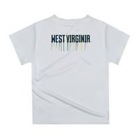 Mladi White West Virginia Planinar Mounteers Logo kapljača kaciga Majica