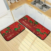 Kuhinjske prostirke Set Roosters Seoska kuća non kliznite kupaonicu Podne prostirke protiv umora tepih za pranje vrata doormat - 27 x19 + 47 x19