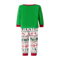 Frobukio Božić Family Roditelj-Child Doput Santa Claus Print Dugi rukavi Floralne hlače Pajamas Sleeper