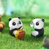Grandst Birch Panda Figuri Crtani izvesni kasting bajki vrt panda minijaturna dječja igračka slatka crtana ukrasna panda figur
