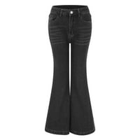 Dame Popularne bljeskalice Jeans Dame Fashion Srednja struka Flare hlače STRETEM Slim Hlače Lontro Traperice