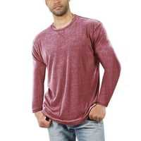 RRHSS Muškarci Dugi rukav Okrugli vrat Majica Casual Soft Classic Loose Majice Solid Color Tee Majica