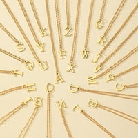 Jaycosin Gold Početne ogrlice za žene Djevojke Zlatna slova Ogrlica TINY A Z Privjesak za teen Girls