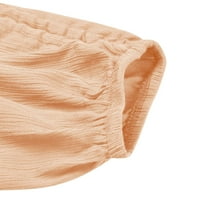 Twifer hlače za žene modne žene čvrste tipke pamučne i posteljine casual labave pantalone široke pantalone
