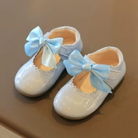 Aaiaymet Girls Haljine cipele za djevojke vjenčani bowknot djevojka princess party školske cipele niska potpetica za djecu djevojke sandale pete, svijetlo plava 16