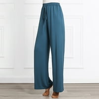 Caveitl ženske casual pantalone, ženske hlače sa visokim strukom Work Work Modertne casual pantalone Yoga teretane Hlače Plava, XXXL