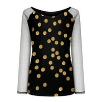 Košulje s dugim rukavima za žene Dressy Womens Ležerne prilike od tihne od čipke, pulover dugih rukava majica TOWS Gold XXL