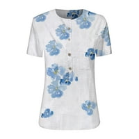 Bluze sksloeg za žene casual plus size Dressy casual vrhovi AZTEC etnički print kratki rukav bluze za