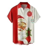 Muške sportske košulje Božićni tiskani ovratnik kratkih rukava s kratkim rukavima Santa gumb rever odjeća domaća odjeća meka bluza