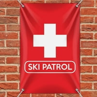 Skijaška patrola sa križnim kućnim poslovnim uredom