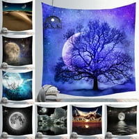 Goory Pleshedelic Moon faza tapiserija Viseća, moon zvjezdani nebo zidna tapiserija pokrivač prekrivač