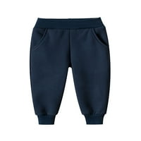 Glookwis dječje pantalone Solidne dno boje ravno noga jogger pant koji trče casual pantalone elastične strugove u obliku elastike plave boje