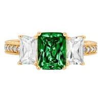 3,61ct smaragdni rez zeleni simulirani smaragd 14k žuti zlatni godišnjica Angažmane kamene prstene veličine