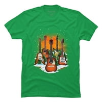 Božićni gitare Muški Kelly Green Graphic Tee - Dizajn ljudi L