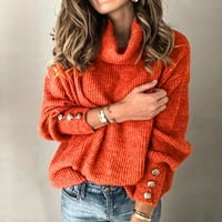 Hupta džemperi za žene plus veličine dugih rukava Pleteni džemper casual kornjača labavi puloveri