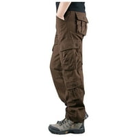 Teretne hlače za muškarce Purcolt Plus size Solid Multi džepa Opremljene kombinezone na otvorenom Ležerne