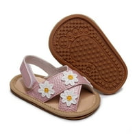 Dječji sandale Mjeseci Djevojke otvorene cipele sa cvijećem prve šetače cipele Summer Toddler cvjetne ravne sandale Sandale za djevojčice Veštačka koža ružičasta 12