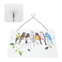 Vitrine ptice, šareni ukrasni viseći ukrasi prijenosni zidni dekor prozor Privjesak za kućnu pravokutnu