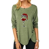 Ružni božićni džemper za žene smiješna slatka tširt plus veličine puloverske duksere božićne čaše za