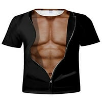 REJLUN MEN T majice 3D digitalni tisak majica Crew vrat ljetni vrhovi Redovna fit Basic Tee Fashion