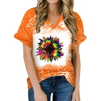 Bluze za mamu V-izrez labave gradijentne boje Ženska rukava Vrhunska klirenca narančasta 4