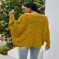 Sherrylily Women izvan ramena za preveliki kabel dugih leptira kabel pleteni džemper za pulover