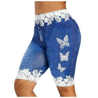 Akiihool kratke hlače za žene traper ženske Jean šorc Srednjeg poraza srušenih sirovih hemloinih traperice