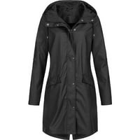 Augper Ženski solidna jakna za voduProoga na otvorenom plus veličina kapuljača s kapuljačom otporna na vjetrove