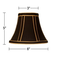 Springcrest set Empire Lamp sjenila crna sa zlatnim oblogom malih 3 top 6 dno 5 visoka kandelabra clip-na fitgu
