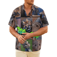 Zootopia Theme majica Klasični prednji gumbi Tee vrhovi za odrasle i klinac sa džepom prsa
