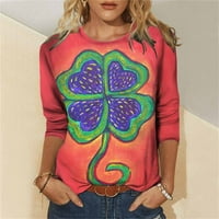 Honeeladyy prodaja St. Patrick's Dnevne košulje Žene irske Lucky Clover Shamrock Mahune rukavice Pulover pulover Duks