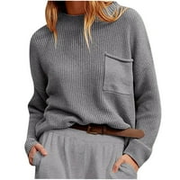 Hoksml džemperi za žene modne turtleneck labave solidne boje Ženske džempere Dugi rukavi pulover Duks na vrhu na čišćenju