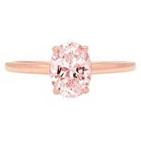 1.0ct ovalni rez ružičasti simulirani dijamant 18k ružičasta ruža zlatna graviranje izveštavanja godišnjica