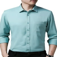 Muške klasične fit istezanje košulje od željeznog košulja za košulje za prozračnu točku košulja majica