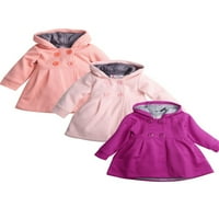 Huakaishijie Toddler Baby Girls Solid Color kaput Vjetrootporni s dugim rukavima okrugli ovratnik s