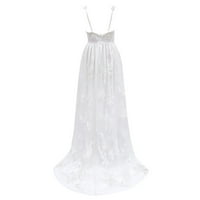 Wendunide ljetne haljine za žene Ženska elegantna haljina čipke Seksi duboka v Sling svadbena vjenčana večernje haljina bijela m