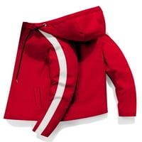 Beiwei Muška jakna s dugim rukavima na dugih rukava s kapuljačom kapuljačom Vodootporna kapuljača Travel Hoodie Windbreaker Lagana crvena XL