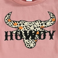 Dječje djevojčice ljetne odjeće Pismo Ispis majica kratkih rukava kravlje leopard ispisuje hlače za
