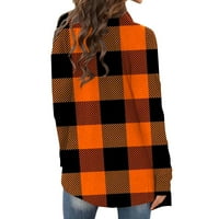 MLQIDK Halloween Cardigan za žene s dugim rukavima Kardigan za žene Jesen Otvoreni prednji kardigan Casual Duster Lagani kardigan džemper Ginger S