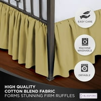 Ruffled krevetna suknja sa Split uglovima - Twin XL, zlato, kapljana ljepša - Blissford prašine rub