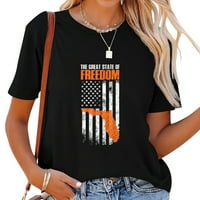 Florida Slobodno stanje slobode Američke zastave Žene slatke vrhove - Modna grafička majica za ljeto