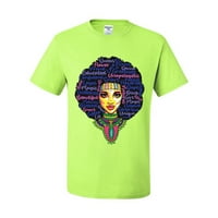 Kraljica pčela jaka grafička majica etničke muškarce Crna žena, sigurnosna zelena, velika