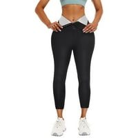 NJSHNMN Ženski visoko struk joga vježbanje hlača hlače meke tanke kontrolne pantalone za trčanje biciklističke joge, srebrne, s