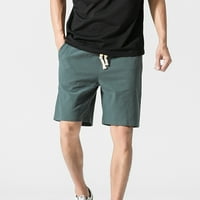 Leodye Hlače za muškarce Cleariance kratke hlače Muški ljetni pamučni labavi casual capris Velike muške hlače na plaži zelene 6