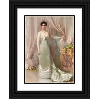 Vittorio Matteo Corcos Crna Ornate Wood Framed Double Matted Museum Art Print Naslijed: Portret princeze Evelyne Colonna of Stigliano