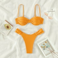 Lilgiuy ženske nove šarmantne splitske bikinije modne čvrste splitske kupaći kostim set proljeće ljeto