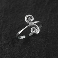 Sterling Silver Podesiv spiralni dizajn za pomicanje prstena, jedna veličina najviše odgovara