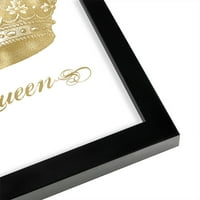 AmericanFlat Crown Queen Gold on White by Amy Brinkman Black Frame Wall Art